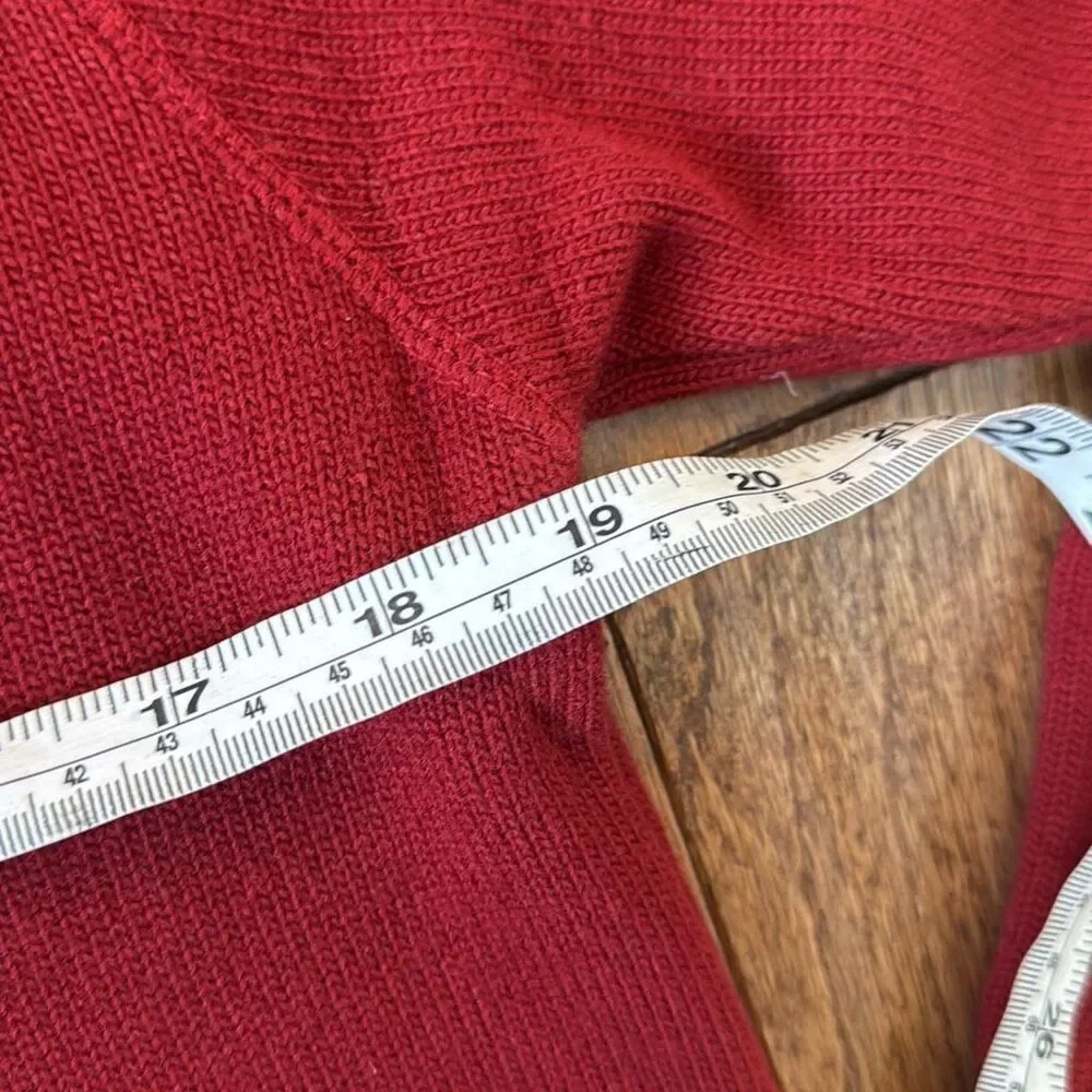 J.crew vintage red Lambswool cotton blend collared sweater small - Picture 9 of 10